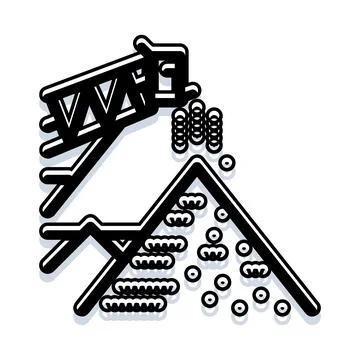Mining conveyor belt moving raw materials line art Stock Illustration