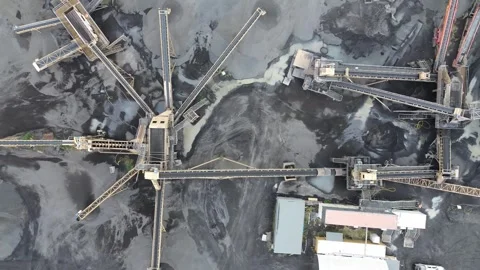 Mining conveyor belts in quarry Stock Footage 334906338