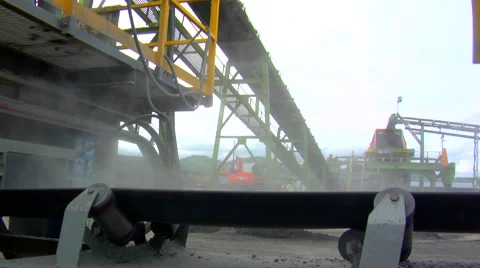 Mining Conveyor - Dust Stock Footage 49044751