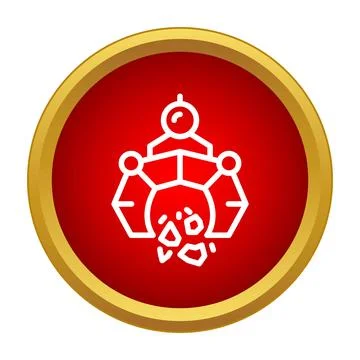 Mining crane bucket extracting ore icon Stock Illustration