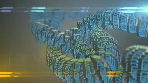 Mining of Crypto currency blockchian technology decentralized digital currency Illustrazione stock