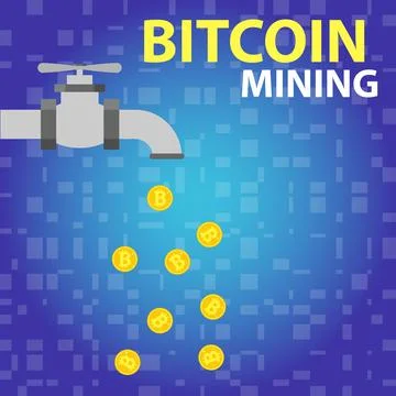 Mining of crypto currency. Mining of bitcoin. Online commerce. 库存插图