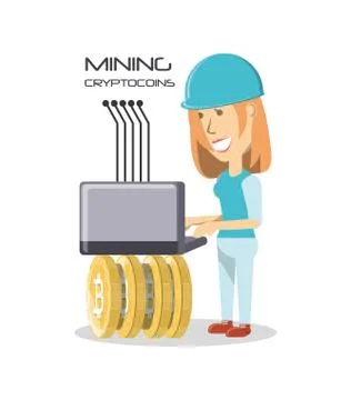 Mining cryptocoins design Stock Illustration