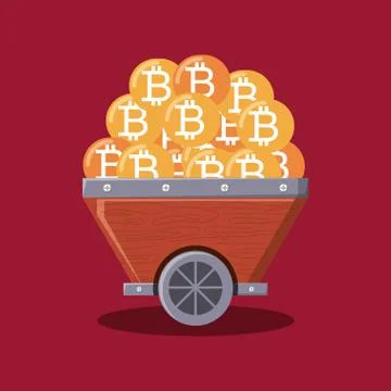 Mining cryptocurrency  design Stock Illustration