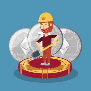 Mining cryptocurrency design Stock Illustration
