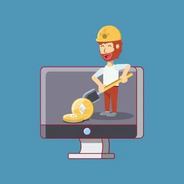 Mining cryptocurrency design Stockillustratie