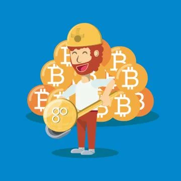 Mining cryptocurrency design イラスト素材