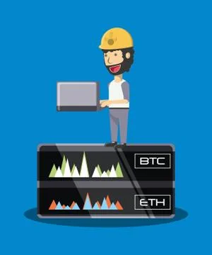 Mining cryptocurrency design Stock Illustration