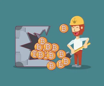 Mining cryptocurrency design Stockillustratie