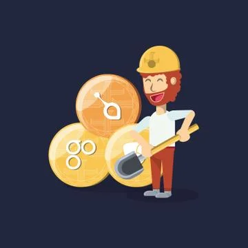 Mining cryptocurrency design Stockillustratie