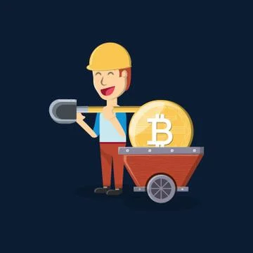 Mining cryptocurrency design Stockillustratie