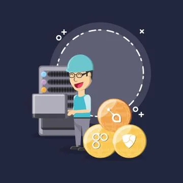 Mining cryptocurrency design Stock Illustration
