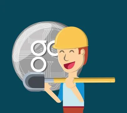 Mining cryptocurrency design イラスト素材