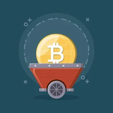 Mining cryptocurrency design Stockillustratie