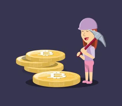 Mining cryptocurrency design Stockillustratie