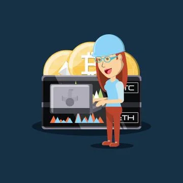 Mining cryptocurrency design Stock Illustration