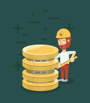 Mining cryptocurrency design Stockillustratie