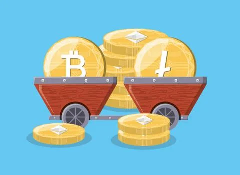 Mining cryptocurrency design イラスト素材
