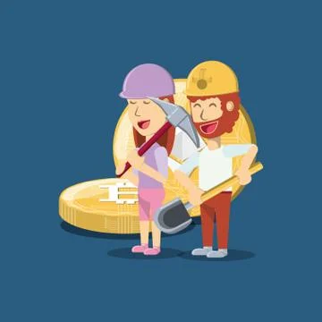 Mining cryptocurrency design Stock Illustration