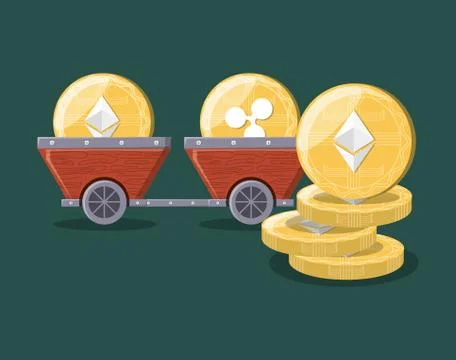 Mining cryptocurrency design 스톡 일러스트