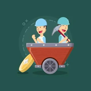 Mining cryptocurrency design 스톡 일러스트