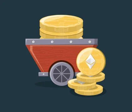Mining cryptocurrency design Stockillustratie