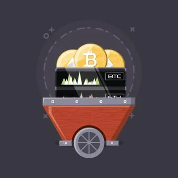 Mining cryptocurrency design Stock Illustration