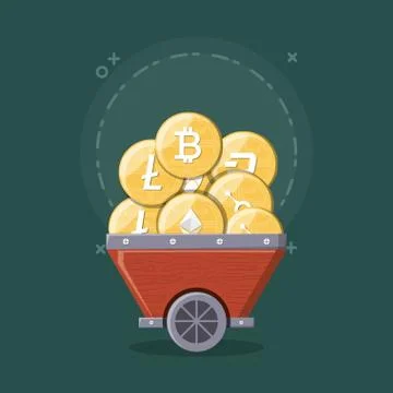 Mining cryptocurrency design 스톡 일러스트