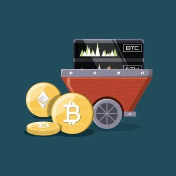 Mining cryptocurrency design Stockillustratie
