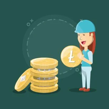Mining cryptocurrency design Stock Illustration