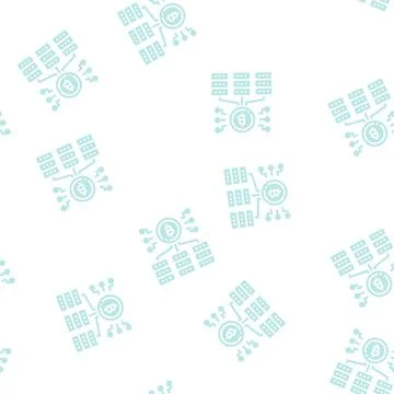 Mining cryptocurrency glyph seamless pattern Stock Illustration