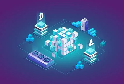 Mining Cryptocurrency Stock Illustration