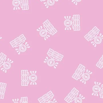 Mining cryptocurrency line seamless pattern イラスト素材