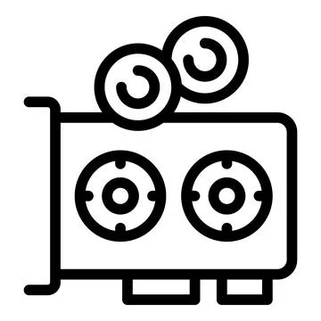 Mining cryptocurrency with powerful video card icon Stock Illustration