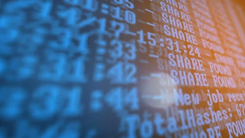 Mining Cryptocurrency process program on display PC. Using Software. Share Found Video stock 86940663