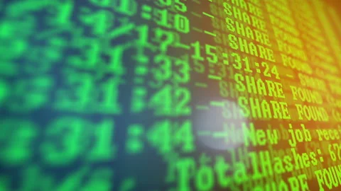 Mining Cryptocurrency process program on display PC. Using Software. Share Found Stock Footage 86945343