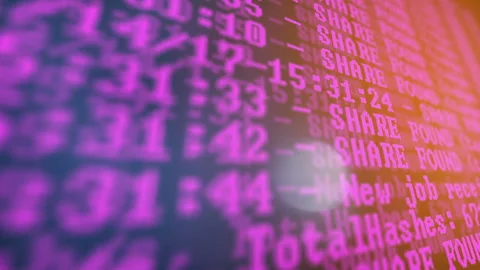 Mining Cryptocurrency process program on display PC. Using Software. Share Found Stock Footage 86947570