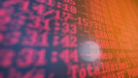 Mining Cryptocurrency process program on display PC. Using Software. Share Found Stock Footage 86948728