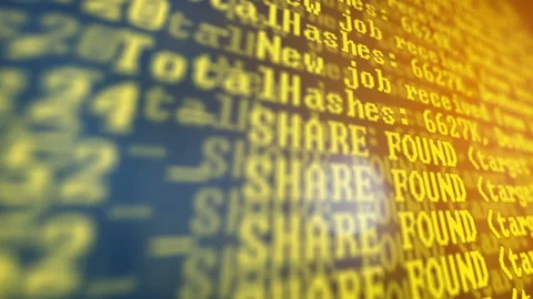 Mining Cryptocurrency process program on display PC. Using Software. Share Found Video stock 86949802