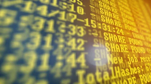 Mining Cryptocurrency process program on display PC. Using Software. Share Found Stock Footage 86950242