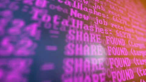 Mining Cryptocurrency process program on display PC. Using Software. Share Found Stock Footage 87215895