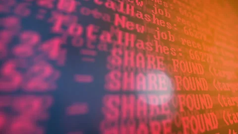 Mining Cryptocurrency process program on display PC. Using Software. Share Found Stock Footage 87219393