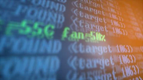 Mining Cryptocurrency process program on display PC. Using Software. Share Found Foto stock