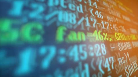 Mining Cryptocurrency process program on display PC. Using Software. Share Found Foto stock