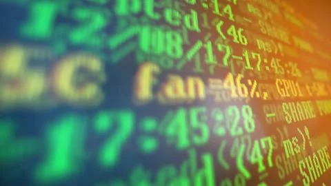 Mining Cryptocurrency process program on display PC. Using Software. Share Found Stock Photos