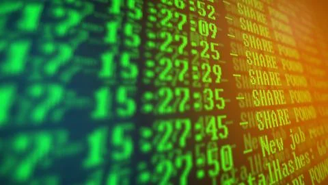 Mining Cryptocurrency process program on display PC. Using Software. Share Found Foto stock