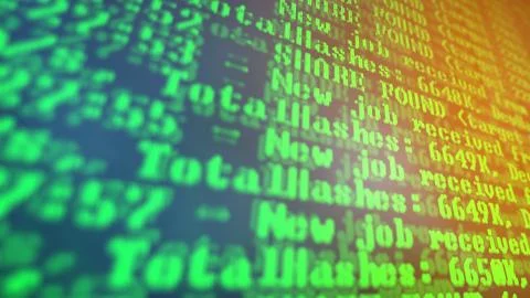 Mining Cryptocurrency process program on display PC. Using Software. Share Found Stock Photos