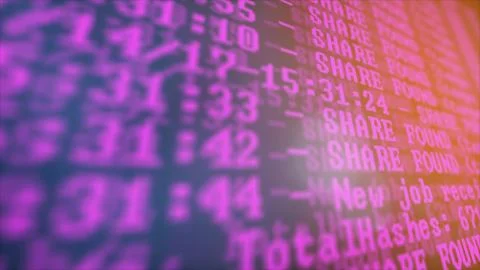 Mining Cryptocurrency process program on display PC. Using Software. Share Found 写真素材