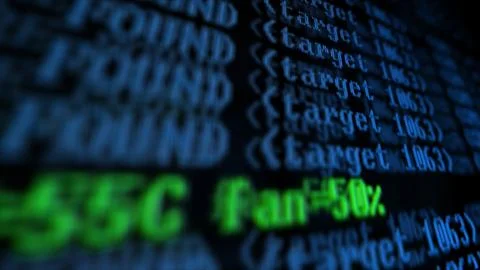 Mining Cryptocurrency process program on display PC. Using Software. Share Fo Foto stock