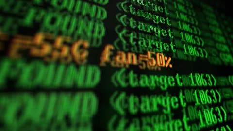 Mining Cryptocurrency process program on display PC. Using Software. Share Fo Foto stock